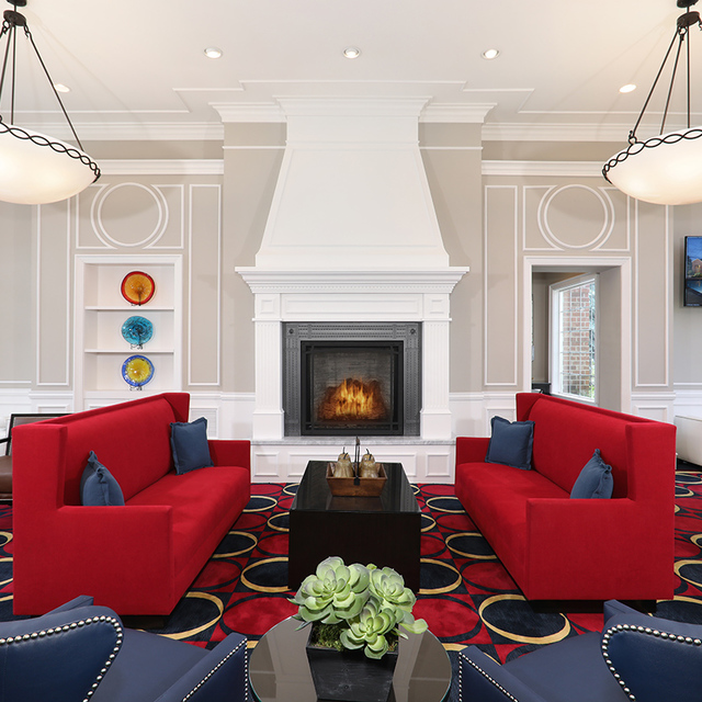 Canyon View Apartments - Spacious Living Room with Fireplace