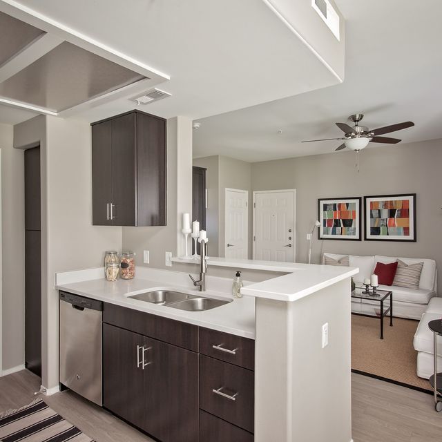 Canyon View Apartments - Kitchen and Dining Room with Wooden Floors